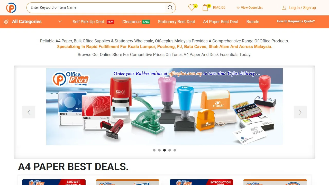 OfficePlus Malaysia business website built by Xenro